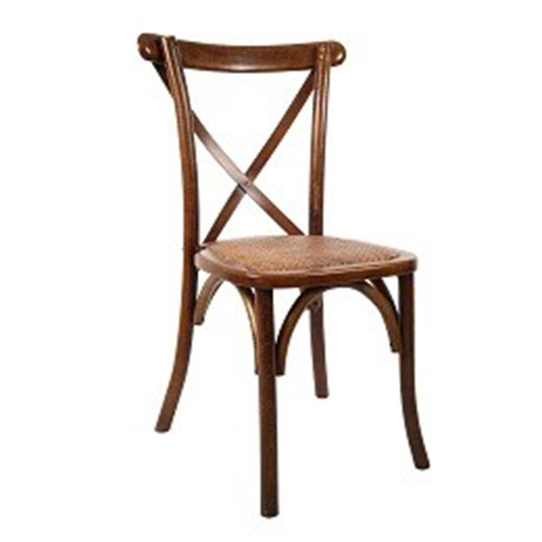 Cross Back Wooden Chair - <p style='text-align: center;'>R 75</p>