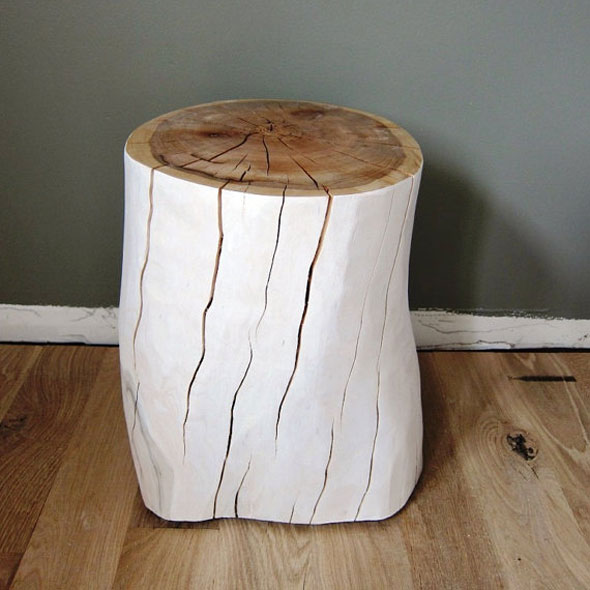 tree trunk stool