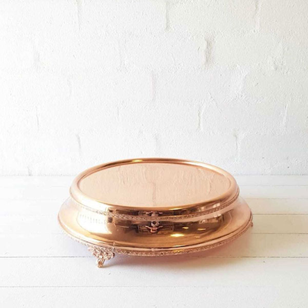 Antique Round Cake Stand - Rose Gold