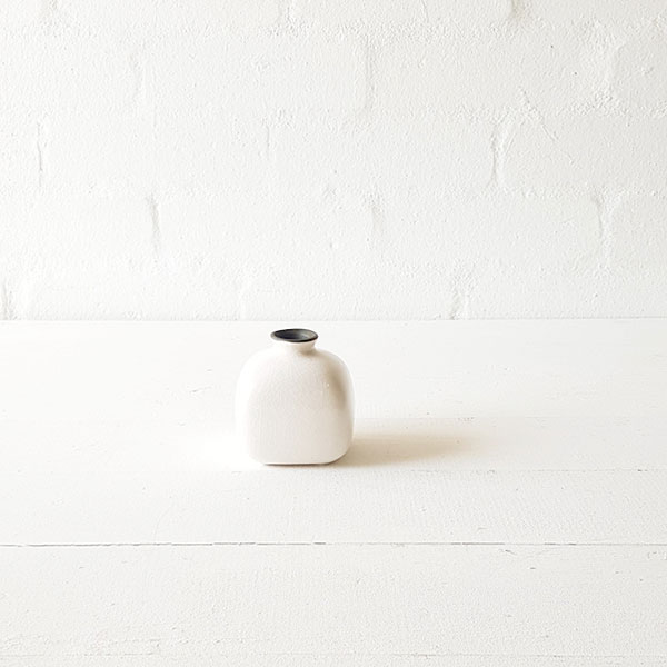 Glazed White Posy Budvase