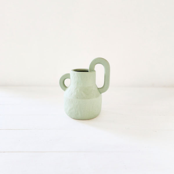 Ceramic Two Handle Vase - Pistachio