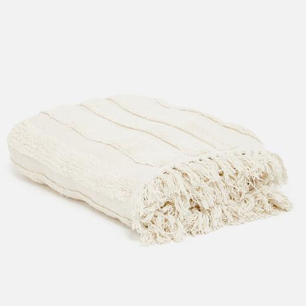Cotton Throw India - Ivory