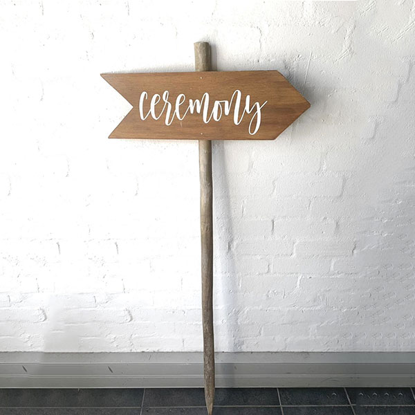 Wood Arrow Signage - Ceremony