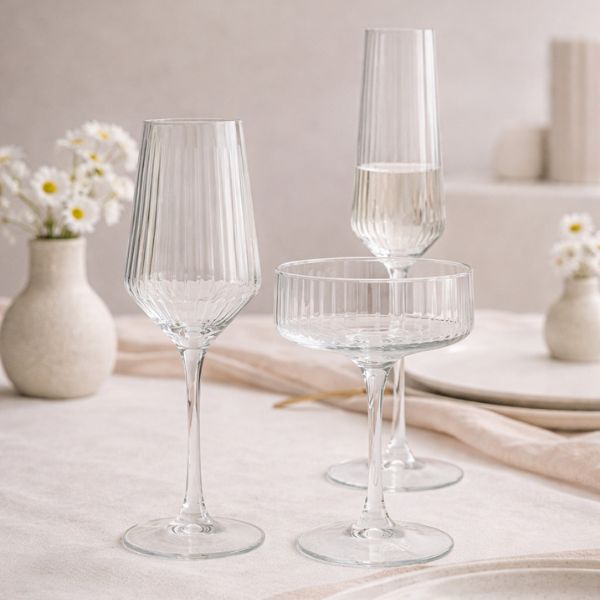 Amelie Ribbed Glassware Range