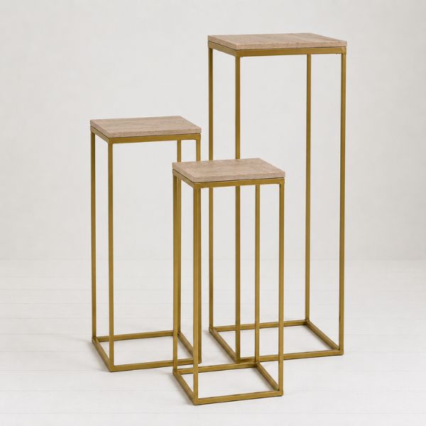 Modernist Display Plinth Table - Gold