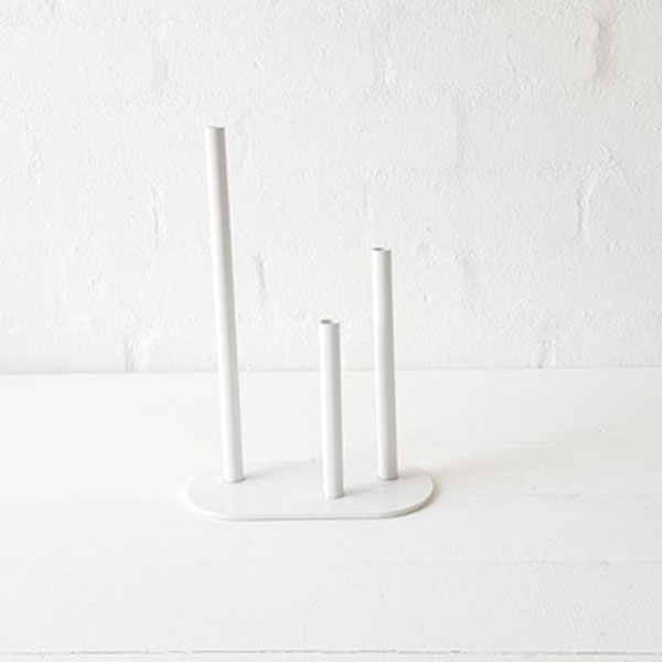 Modernist Three Tier Budvase - White 