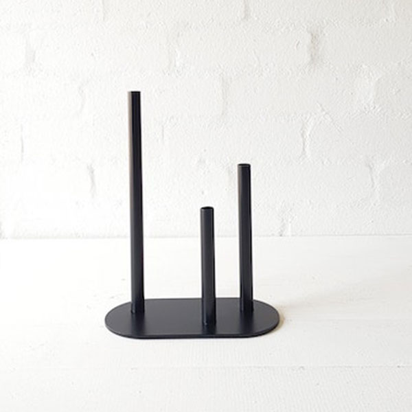 Modernist Three Tier Budvase - Black 