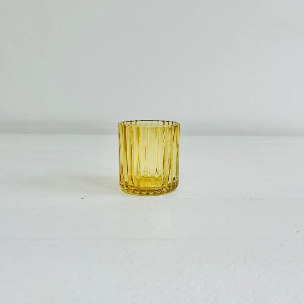 XL Ribbed Votive - Yellow - 8cm