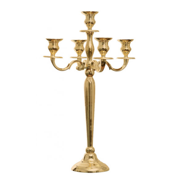 Gold Five Arm Candelabra - 95cm