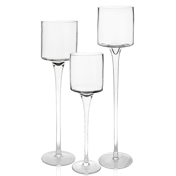 Tall Stem Glass T-Light Vase