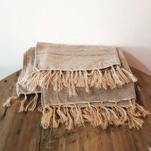 Cotton Tassel Throw - Gold 