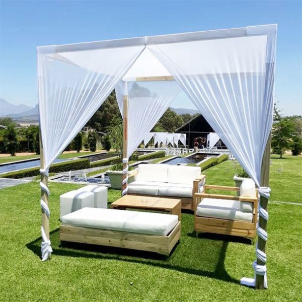Modernist Four Post Wood Pergola