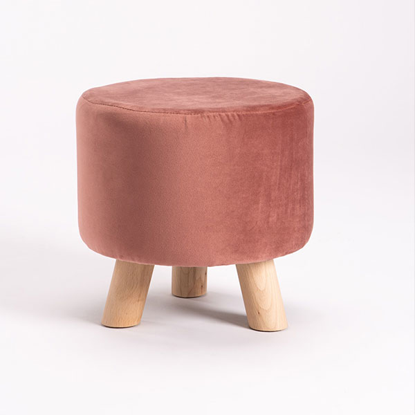Modernist Velvet Stool - Blush