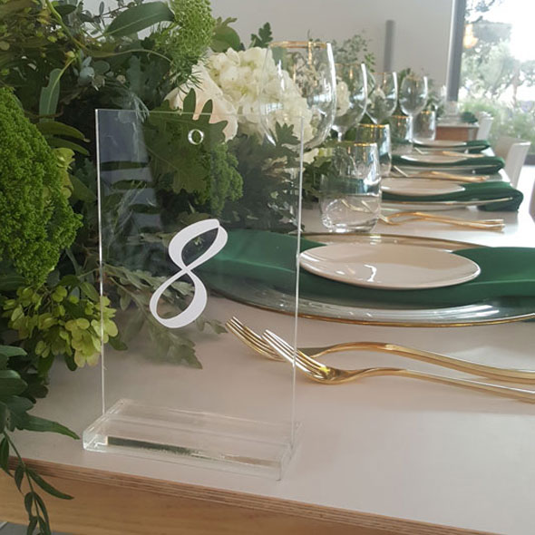Portrait Table Seating Number - Clear